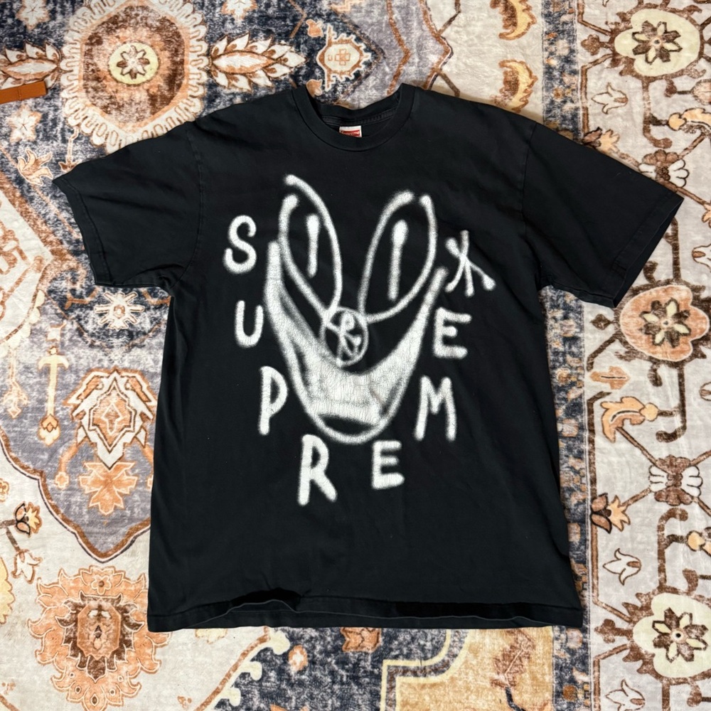 Supreme Black Tee with White Graphic